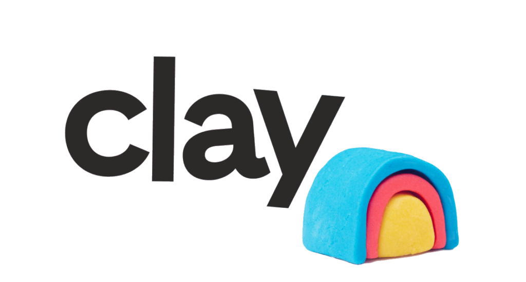 Clay logo, tool we implement in B2B commercial systems